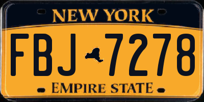 NY license plate FBJ7278