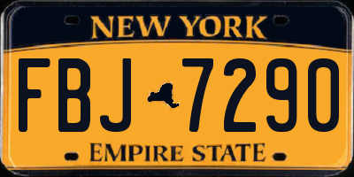 NY license plate FBJ7290