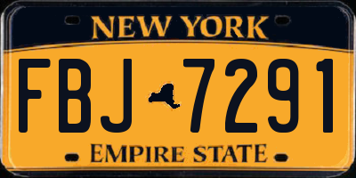 NY license plate FBJ7291