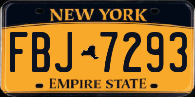 NY license plate FBJ7293