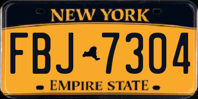 NY license plate FBJ7304