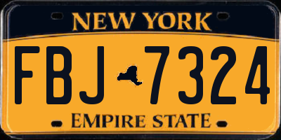 NY license plate FBJ7324