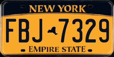 NY license plate FBJ7329