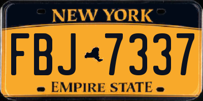 NY license plate FBJ7337
