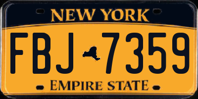 NY license plate FBJ7359