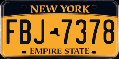 NY license plate FBJ7378