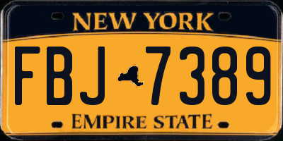 NY license plate FBJ7389