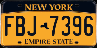 NY license plate FBJ7396