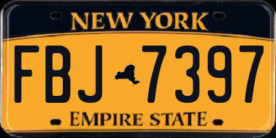 NY license plate FBJ7397