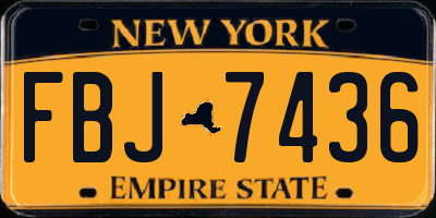 NY license plate FBJ7436