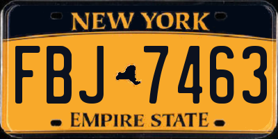 NY license plate FBJ7463