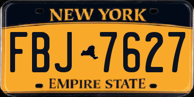 NY license plate FBJ7627