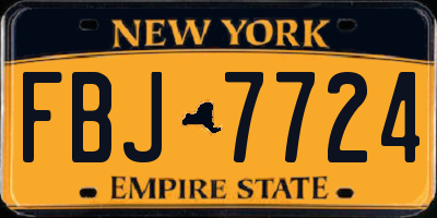 NY license plate FBJ7724