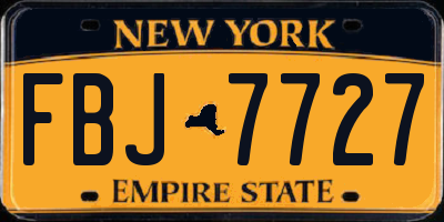 NY license plate FBJ7727