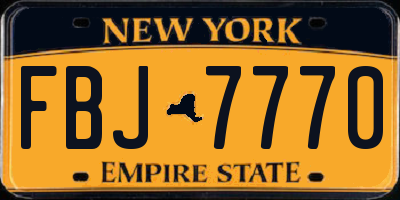NY license plate FBJ7770