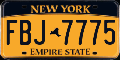 NY license plate FBJ7775