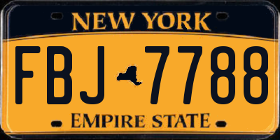 NY license plate FBJ7788