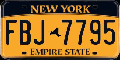 NY license plate FBJ7795