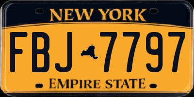 NY license plate FBJ7797