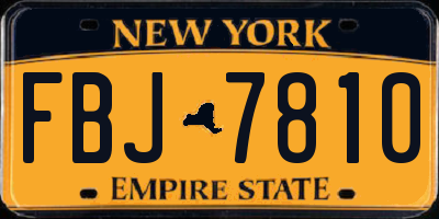NY license plate FBJ7810