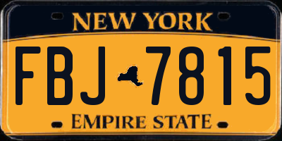 NY license plate FBJ7815