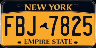 NY license plate FBJ7825