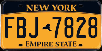 NY license plate FBJ7828