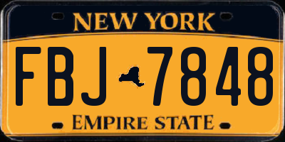 NY license plate FBJ7848