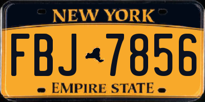 NY license plate FBJ7856