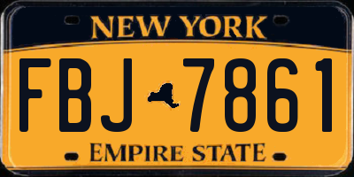 NY license plate FBJ7861