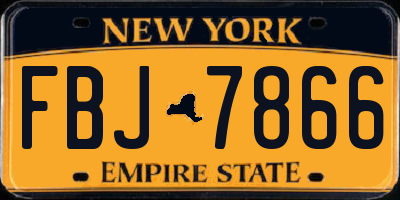NY license plate FBJ7866
