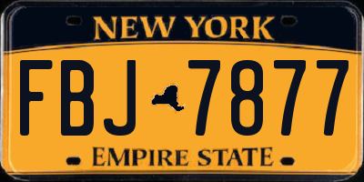 NY license plate FBJ7877