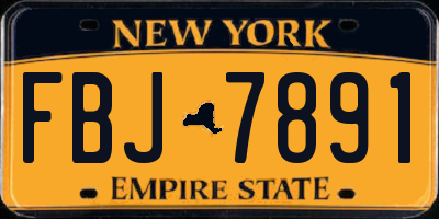 NY license plate FBJ7891