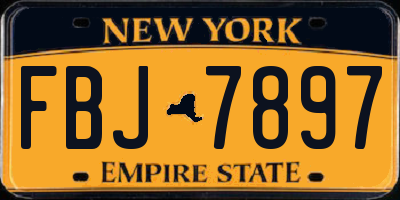 NY license plate FBJ7897