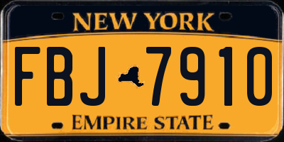 NY license plate FBJ7910
