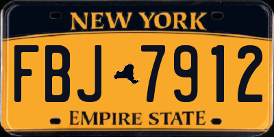 NY license plate FBJ7912