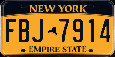 NY license plate FBJ7914