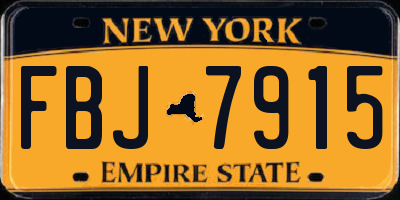 NY license plate FBJ7915