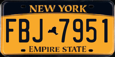 NY license plate FBJ7951