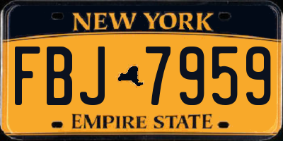 NY license plate FBJ7959