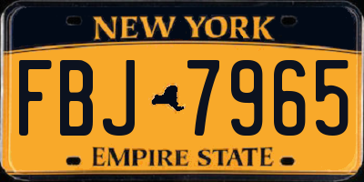 NY license plate FBJ7965