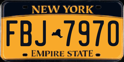 NY license plate FBJ7970