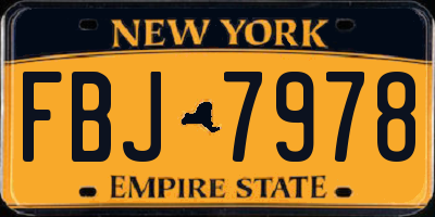 NY license plate FBJ7978