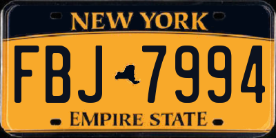NY license plate FBJ7994