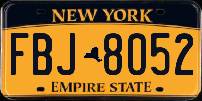 NY license plate FBJ8052
