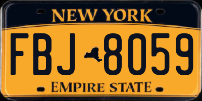 NY license plate FBJ8059
