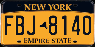 NY license plate FBJ8140
