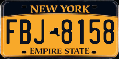 NY license plate FBJ8158
