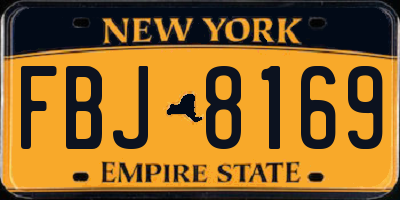 NY license plate FBJ8169