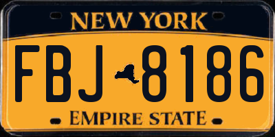 NY license plate FBJ8186
